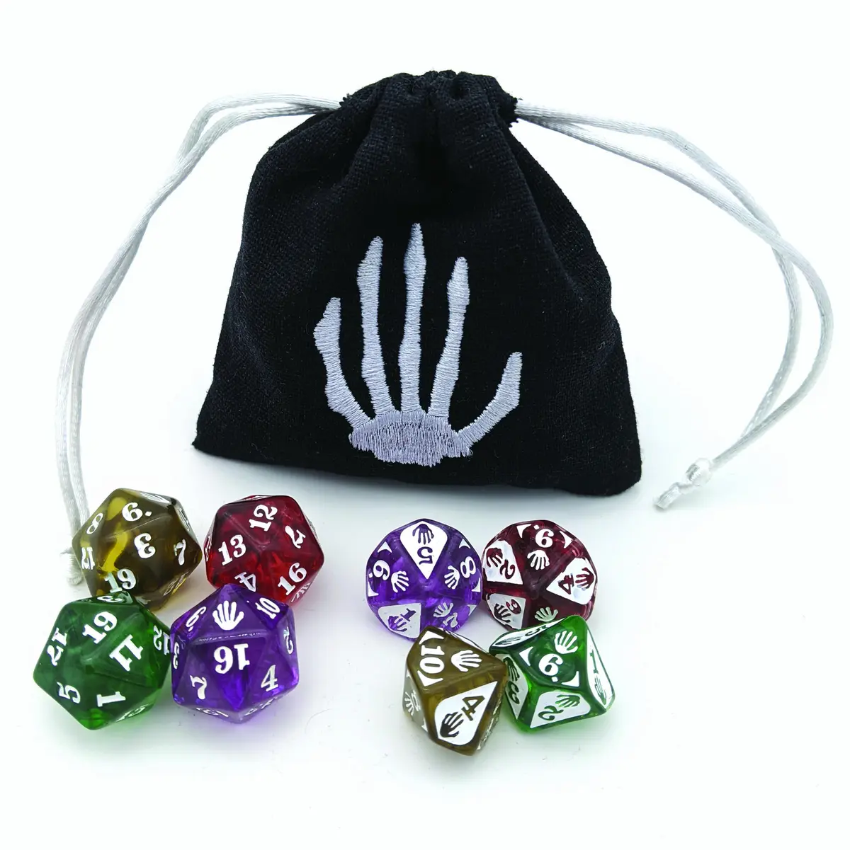Eldritch Blast Poly Dark Dice Set with Bag (8)