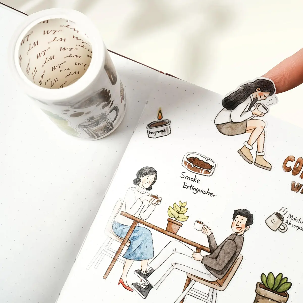 Pre-cut Life of Coffee Wide Washi Tape