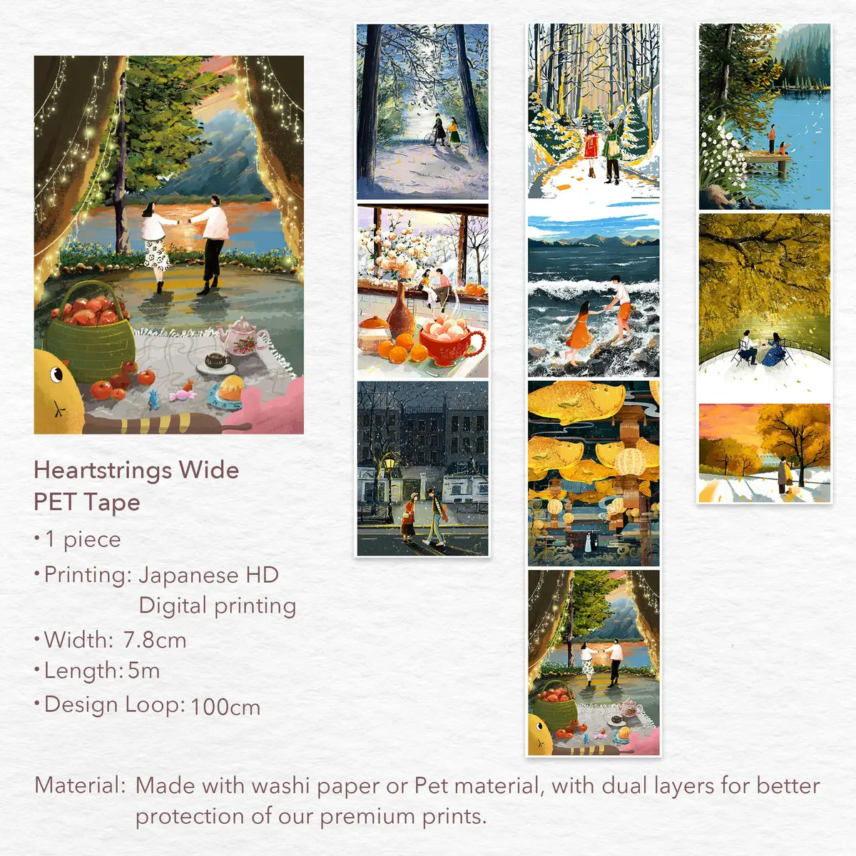 Heartstrings Wide PET Tape