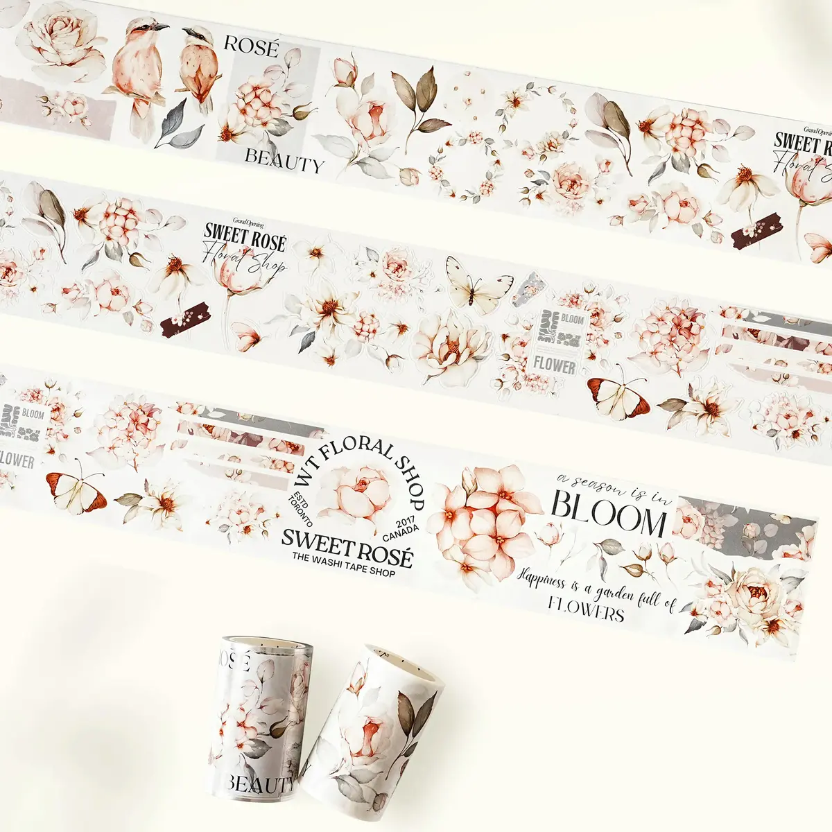 Pre-cut Sweet Rosé Wide Washi Tape
