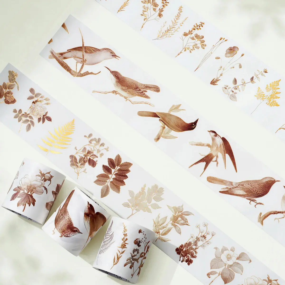 Vintage Botanicals Washi Tape Sticker Set (GILDED)