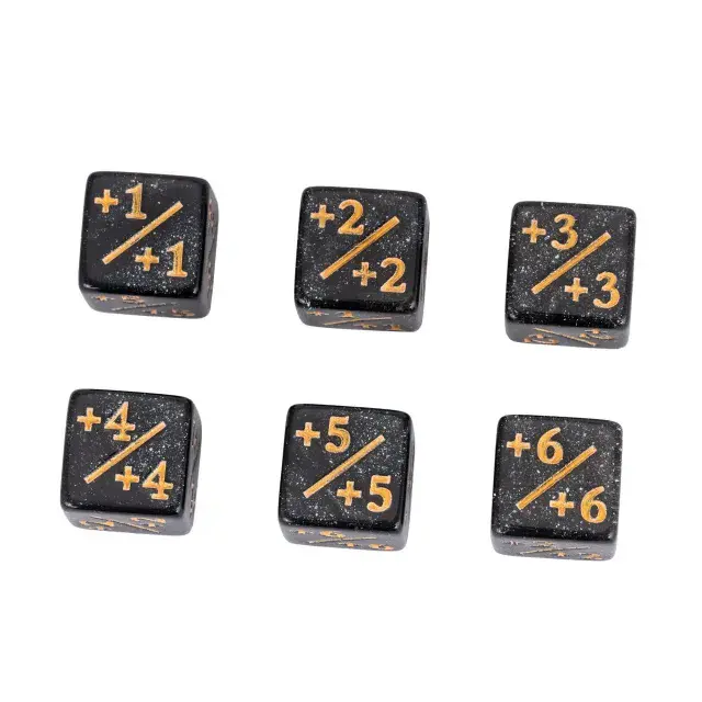 Glitter Counters 12mm D6 Black /Gold (36)