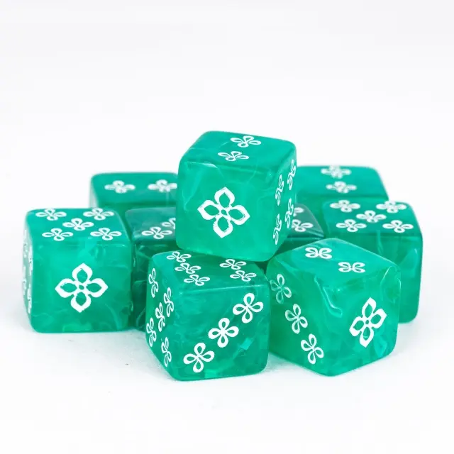 Swirl Pattern 16mm D6 Green /White (12)