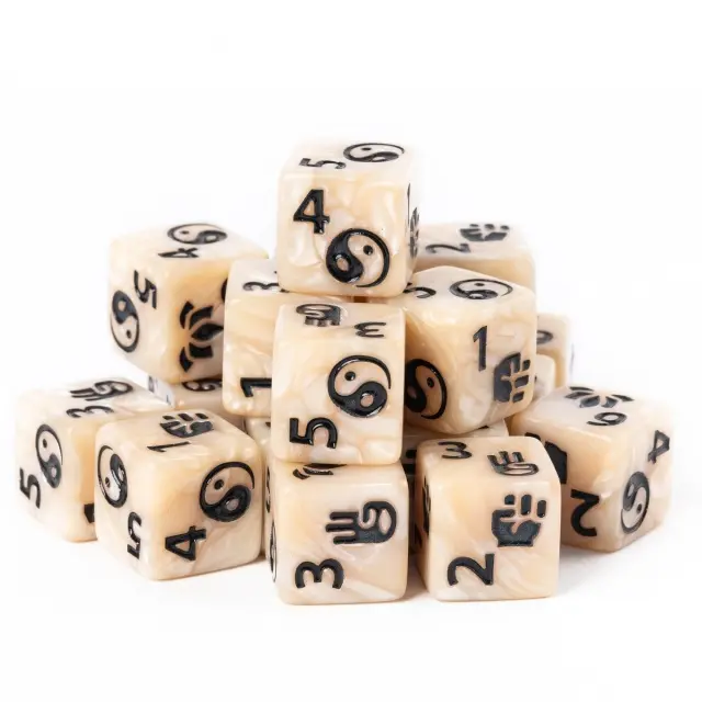 Monk Pattern 16mm D6 Beige /Black (12)