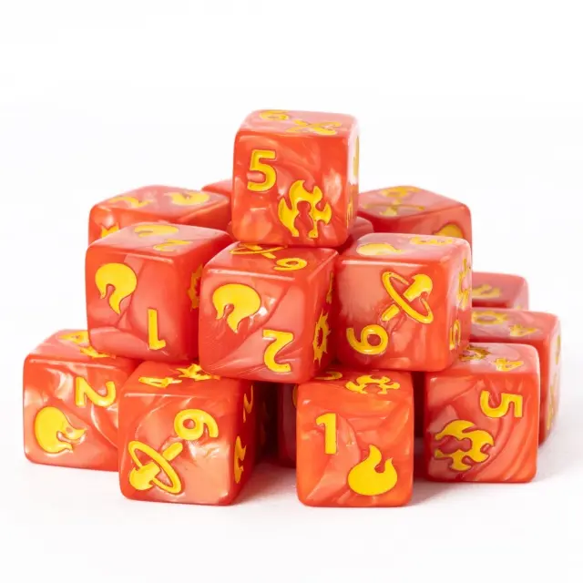 Sorcerer Pattern 16mm D6 Orange /Yellow (12)