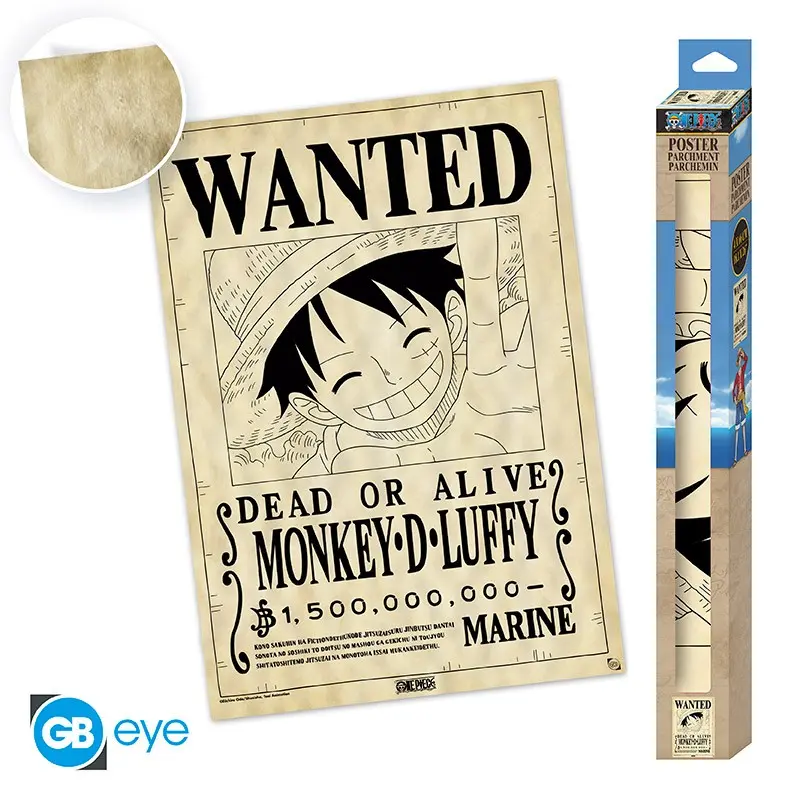 Wanted: Luffy Parchment Poster 66x46 cm