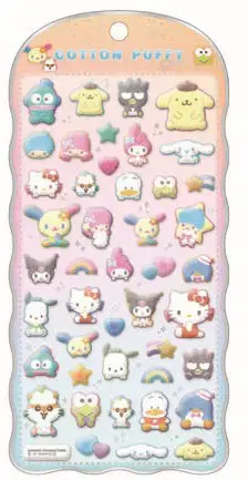 Sanrio Characters Cotton Puffy Stickers