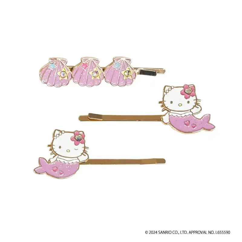 Hello Kitty Hairpin Set Pink Mermaid
