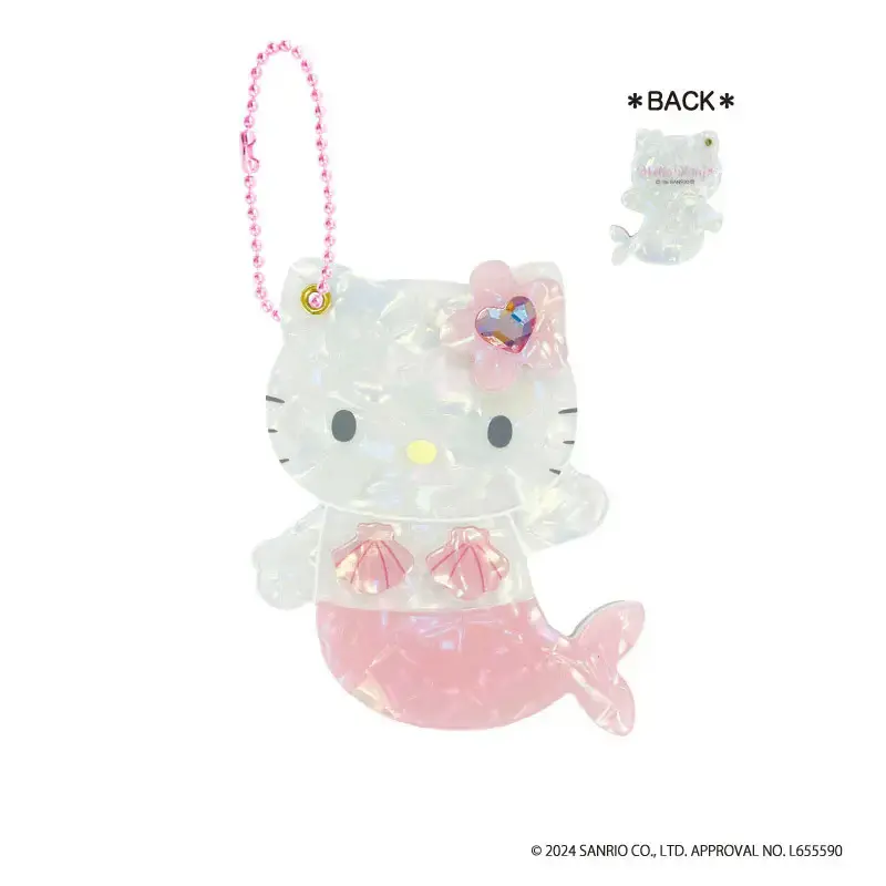 Hello Kitty Pink Mermaid Shell Mirror Keychain