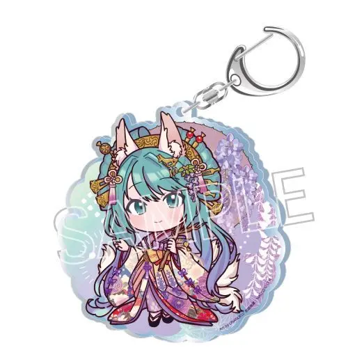 Hatsune Miku Hyakki Yakou White Fox B Acrylic Keychain