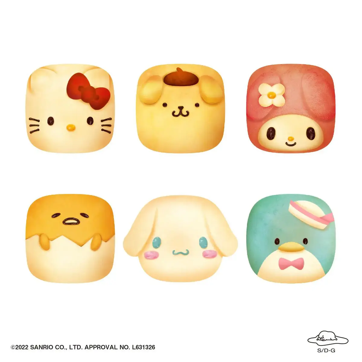Sanrio Characters Chigiri Pan Squishy Trading Mascot