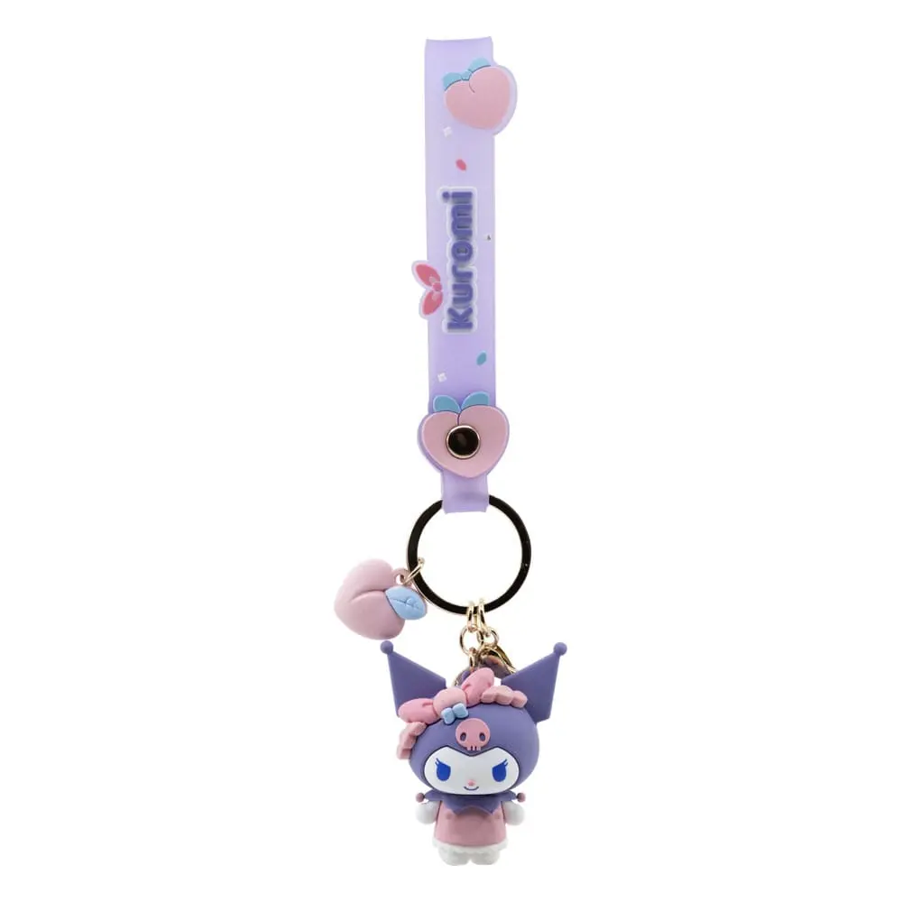 Kuromi Peach Series Keychain with Hand Strap