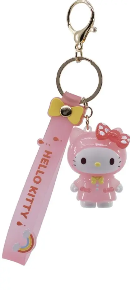 Hello Kitty Raincoat Series Keychain with Hand Strap