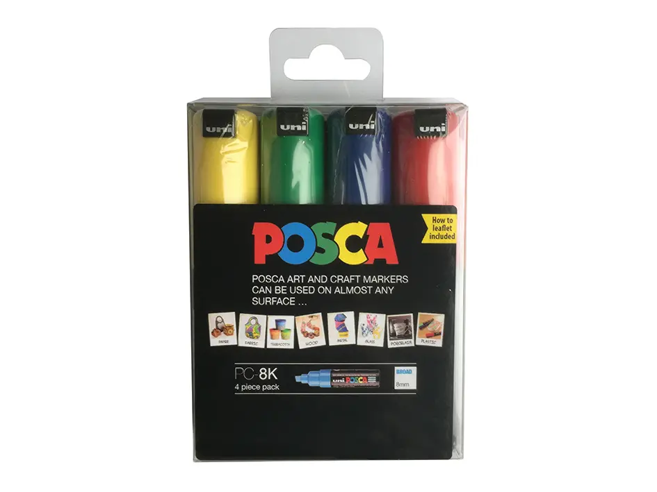UNI Posca PC-8K Chisel 8mm Sett 4stk