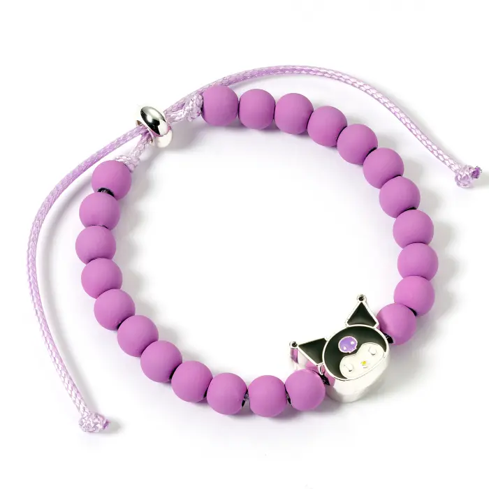 Kuromi Purple Beaded Bracelet with Kuromi Charm