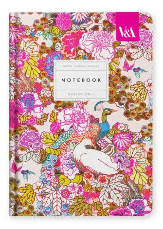 Neon Floral Peacock Floral Premium Hardback Notebook