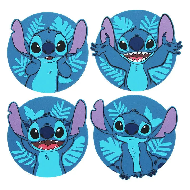 Stitch Shaped Silicone Coasters 4-Pack