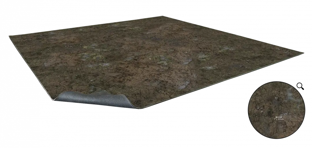 Muddy Streets 90 x 90 cm Grid Gaming Mat