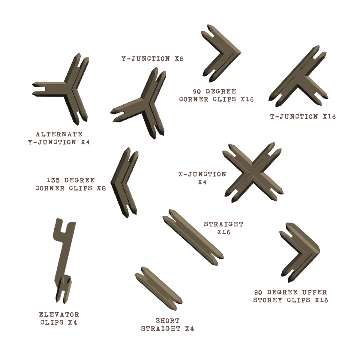 Brown Plastic Terrain Clips