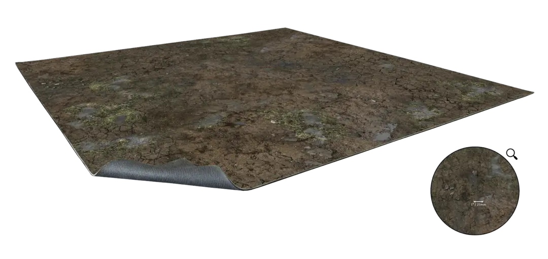 Muddy Streets 60 x 60 cm Grid Gaming Mat