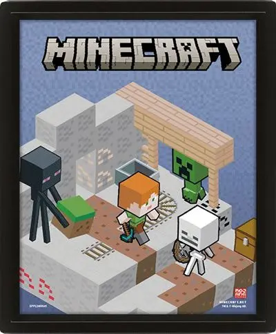 Minecraft 3D Lenticular Framed Poster 29x24 cm