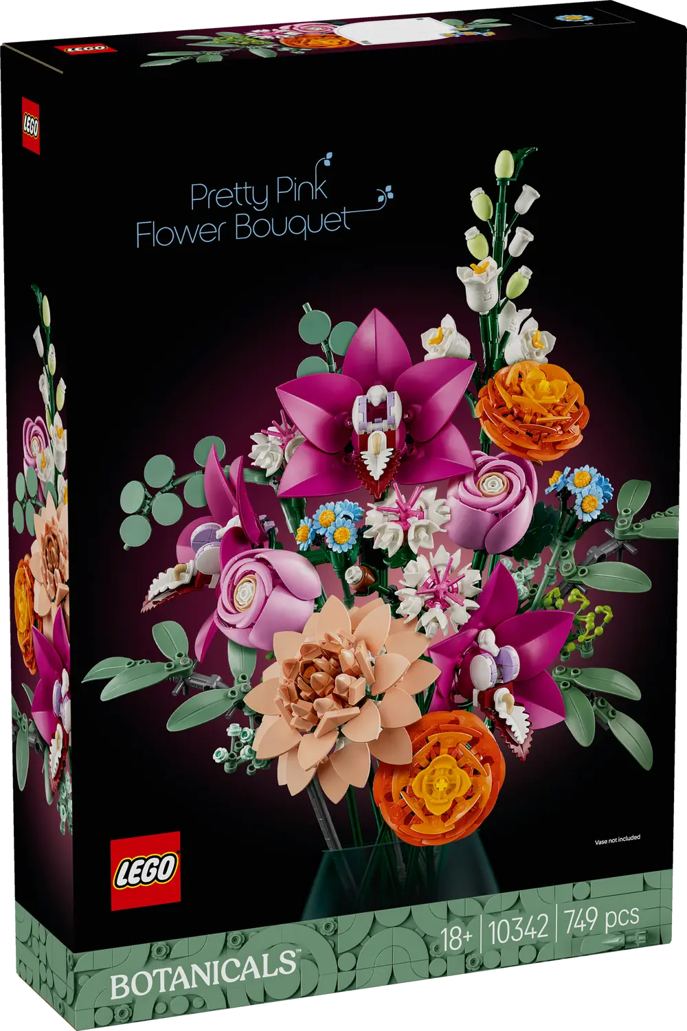 Vakker bukett med rosa blomster (10342)