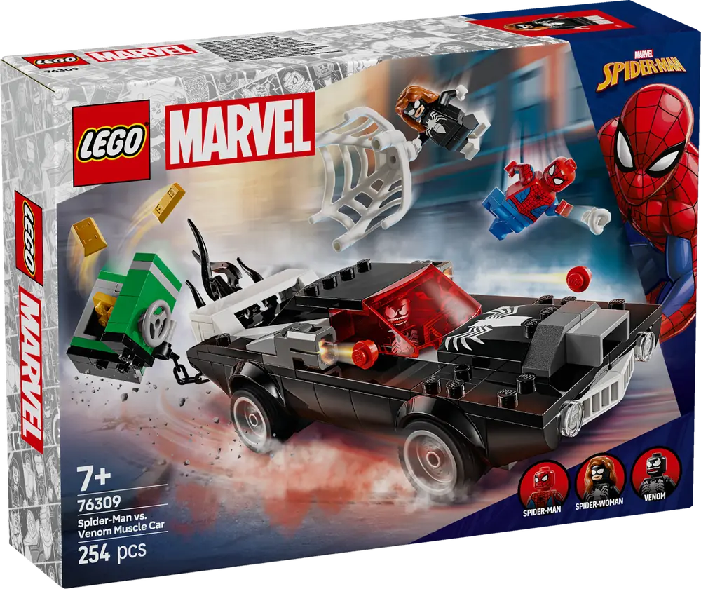 Spider-Man mot Venom med muskelbil (76309)
