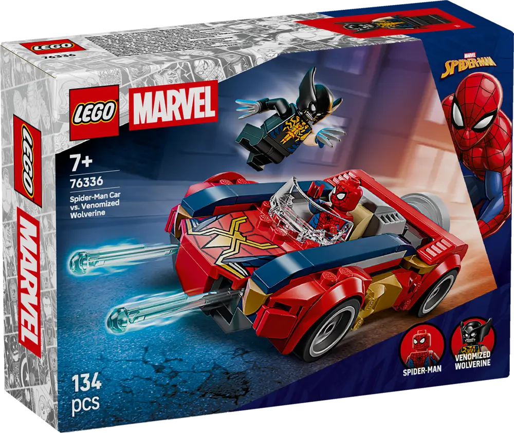 Spider-Man i bil mot venomifisert Wolverine (76336)