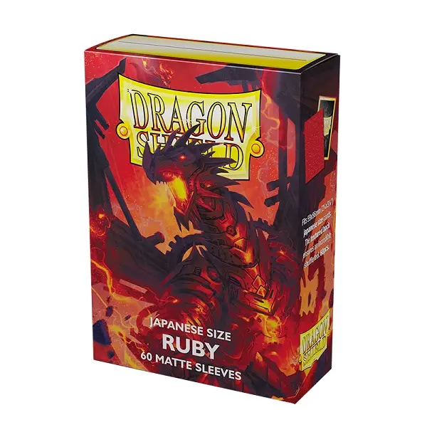 Matte Ruby Japanese Size Dragon Shield Sleeves (60)