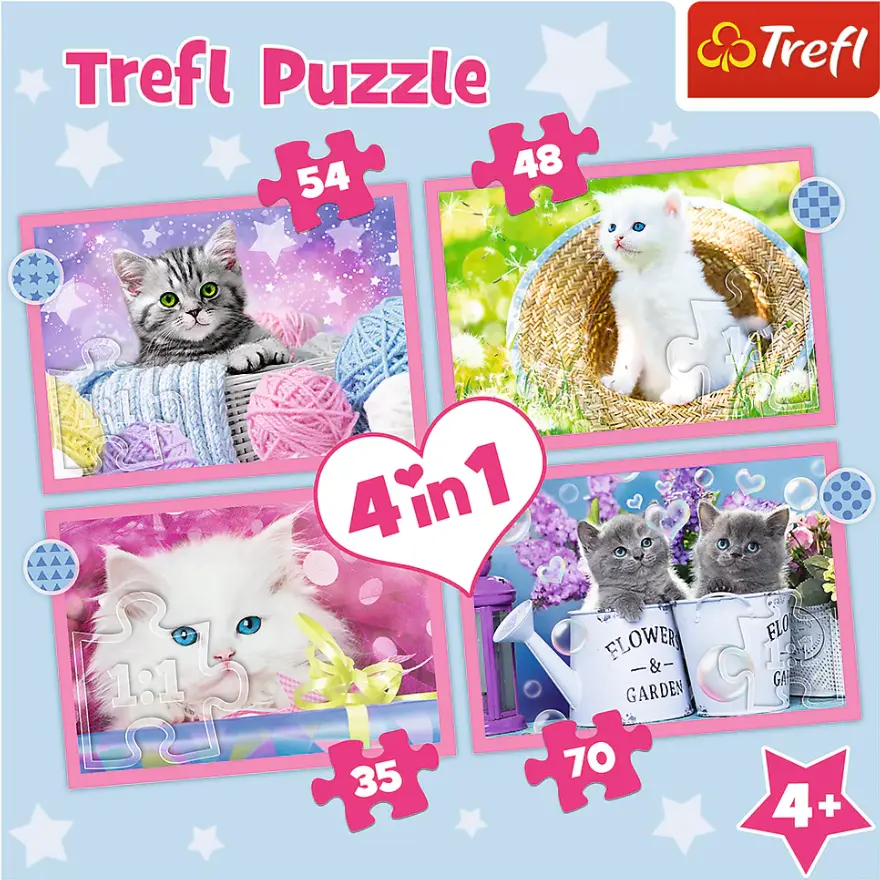 Fun Cats 4-in-1 Puzzle