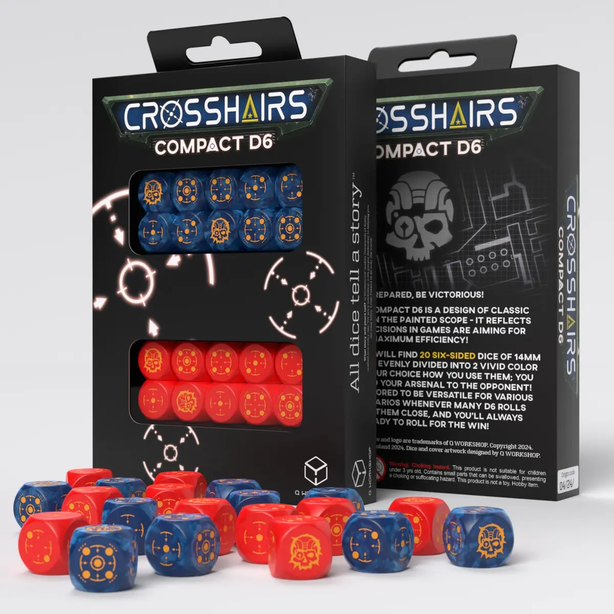 Crosshairs Compact 14mm D6 Cobalt & Red (20)