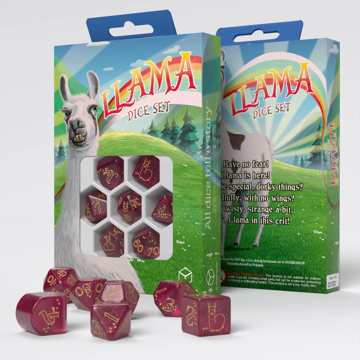 Llama Puffy Poly Red /Gold (7)