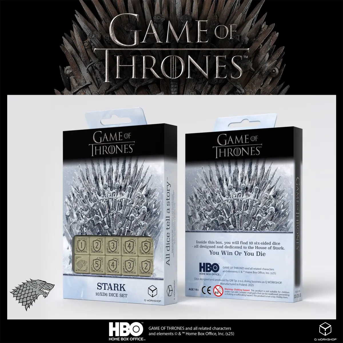 Game of Thrones Stark D6 Beige /Black (10)