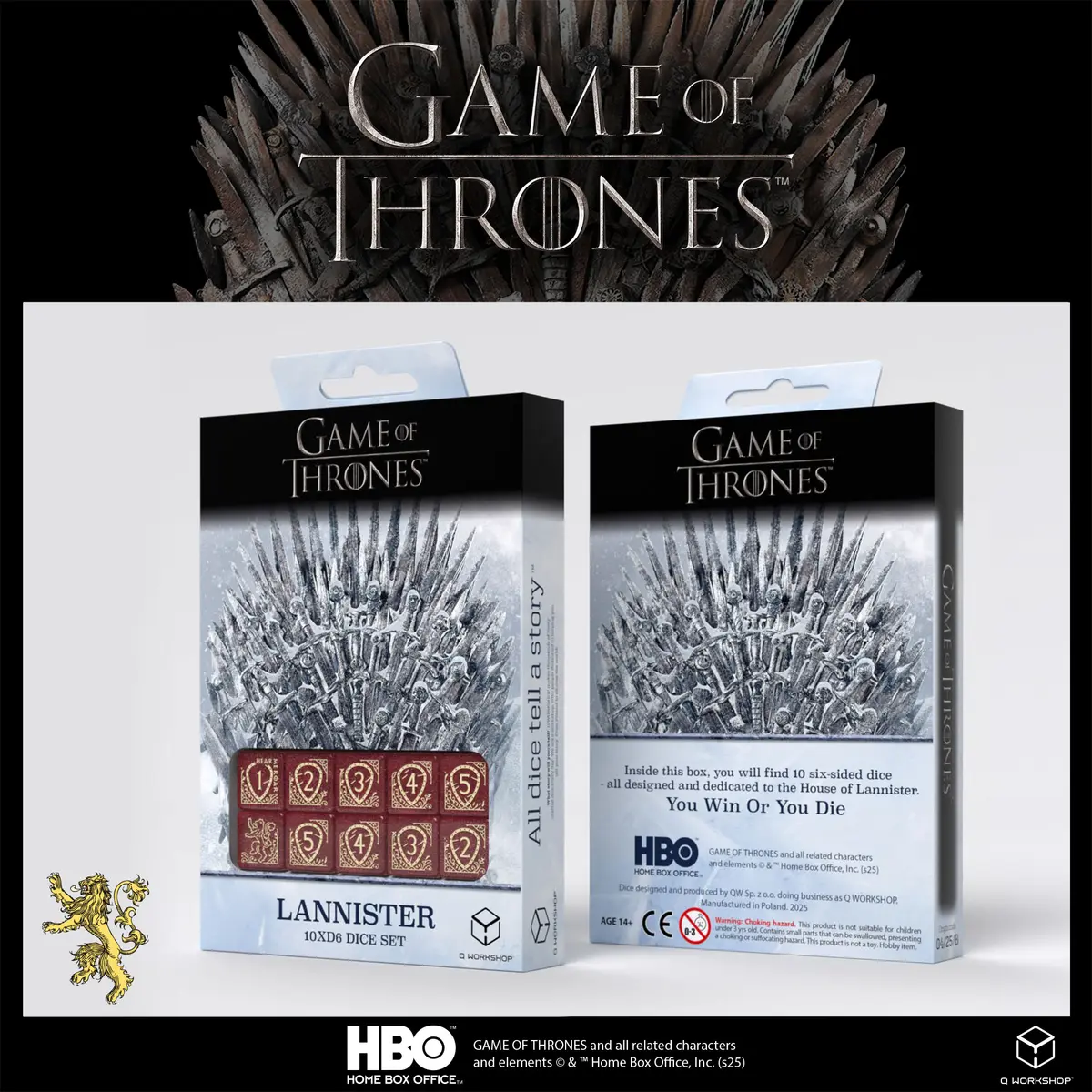 Game of Thrones Lannister D6 Red /Beige (10)