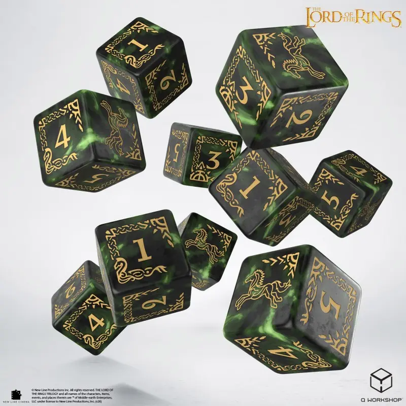 Lord of the Rings Rohan D6 Green /Gold (10)