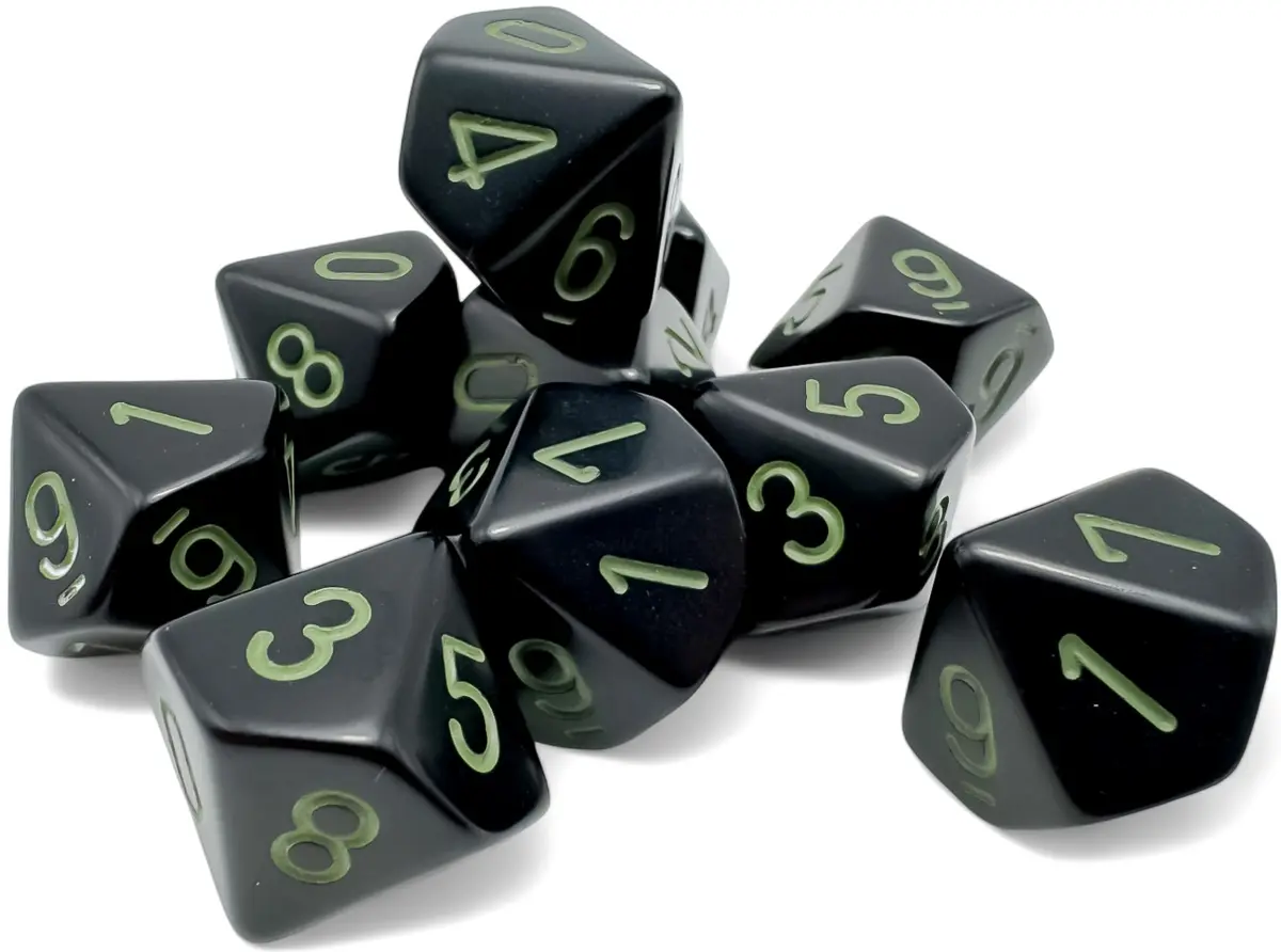 Opaque D10 Black /Green (10)