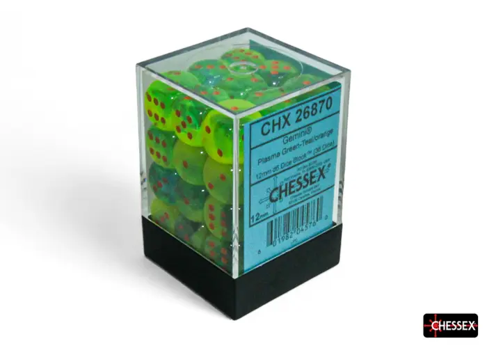 Gemini Luminary 12mm D6 Plasma Green, Teal /Orange (36)