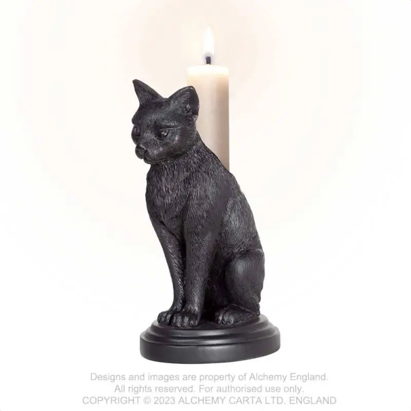 Faust's Familiar Cat Candlestick Holder
