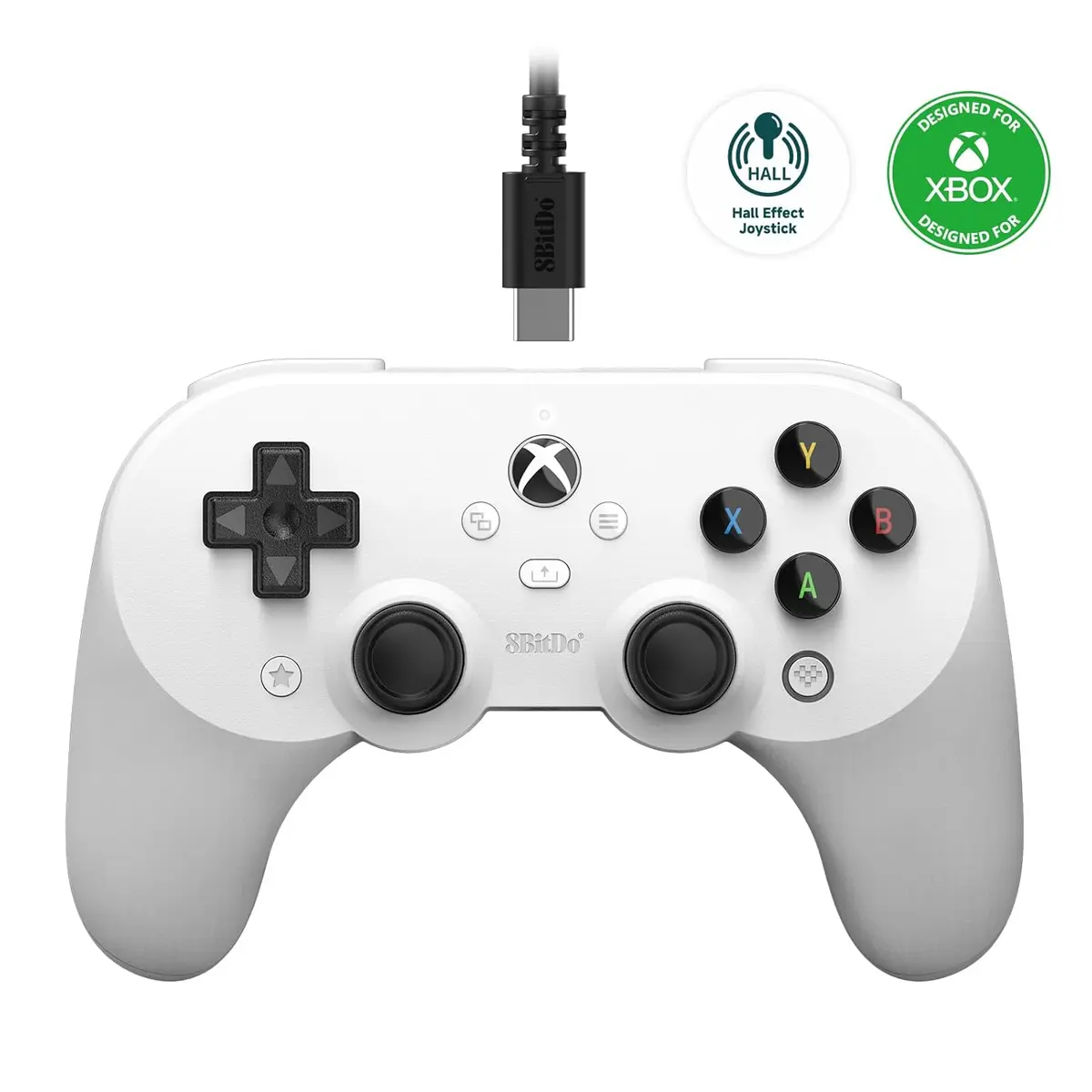 8BitDo Pro 2 Wired Xbox Gamepad Hvit