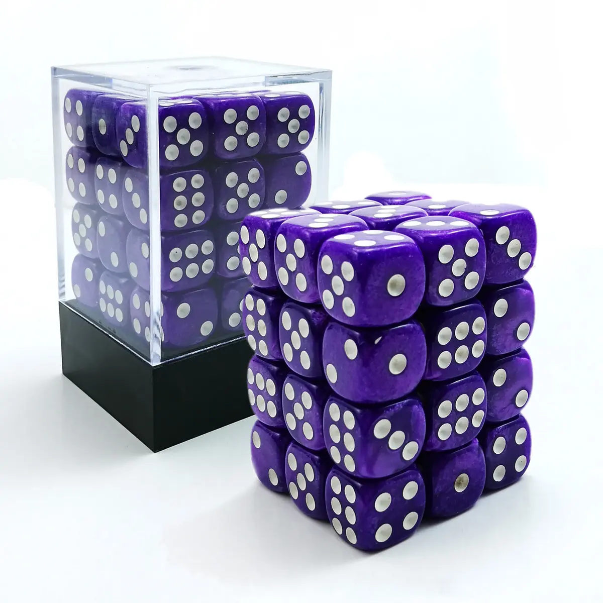 Marble 12mm D6 Purple /White (36)