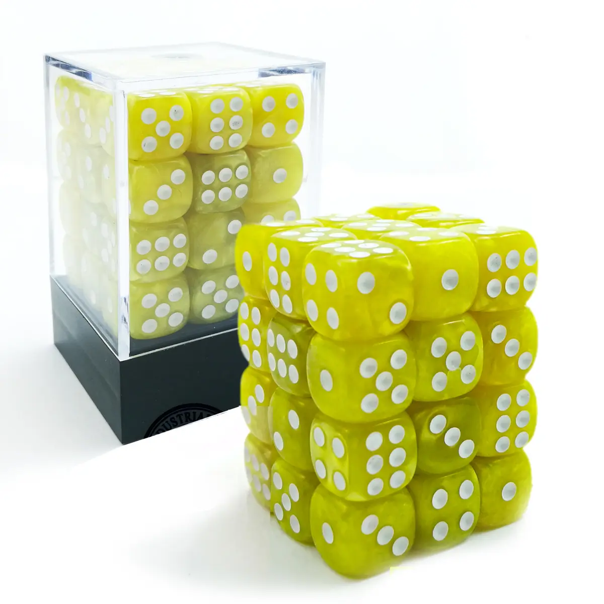 Marble 12mm D6 Yellow /White (36)