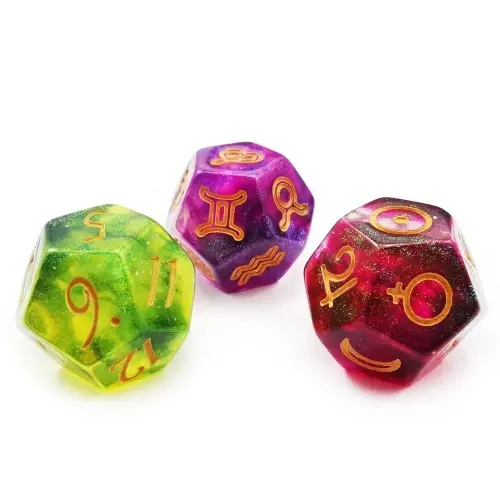 Astrological Magical Stone D12 (3) Terningsett