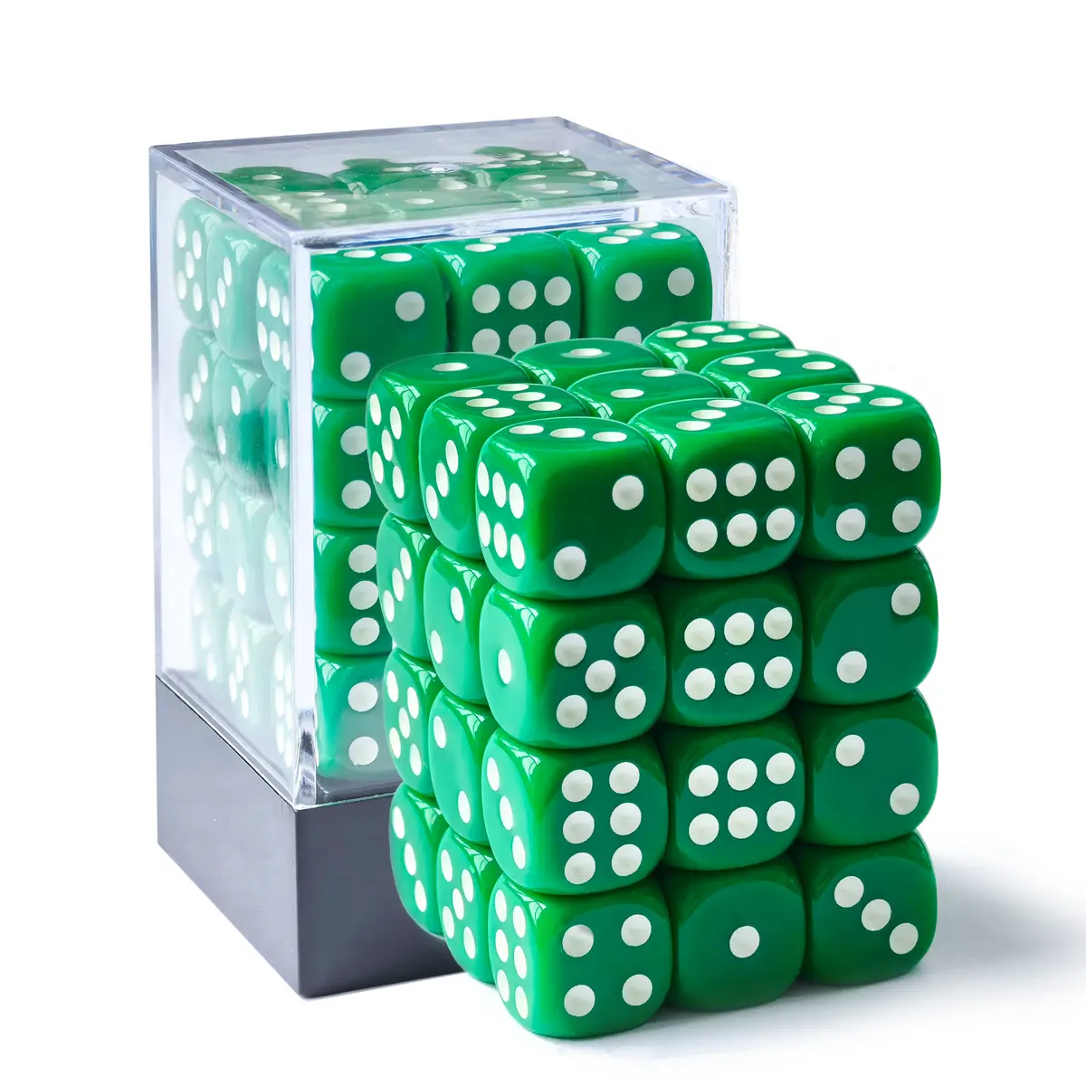 Opaque 12mm D6 Green /White (36)