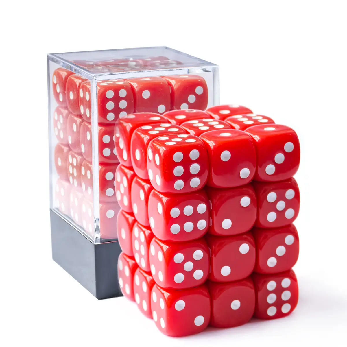 Opaque 12mm D6 Red /White (36)