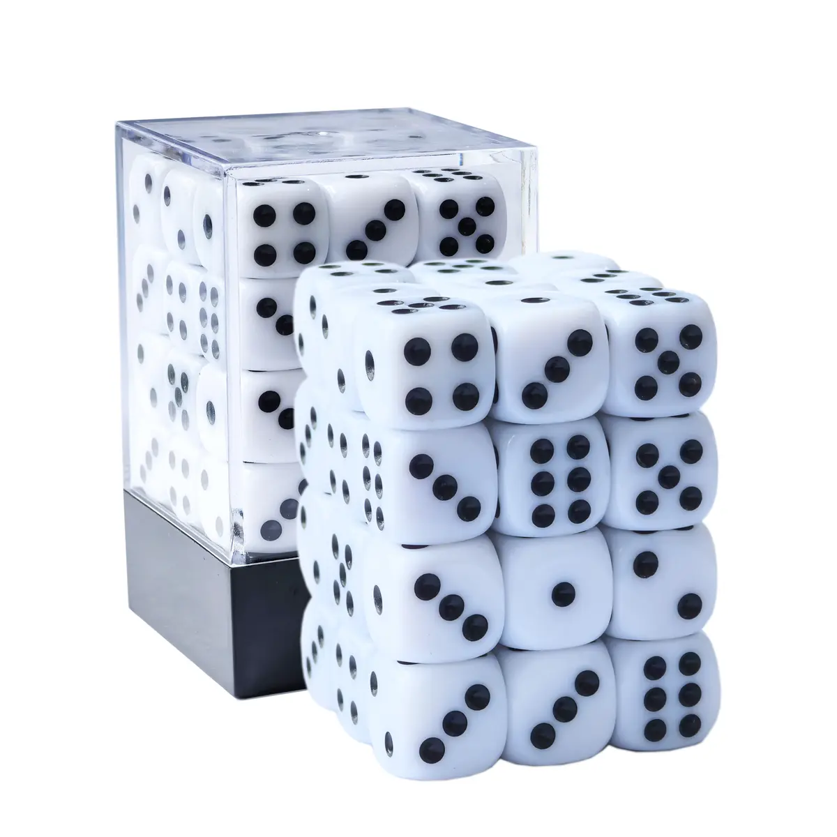 Opaque 12mm D6 White /Black (36)