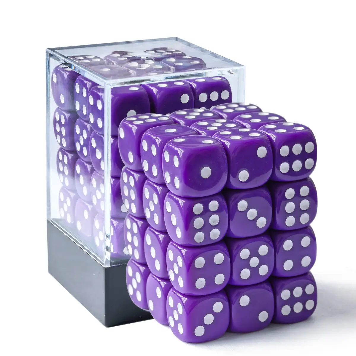 Opaque 12mm D6 Purple /White (36)