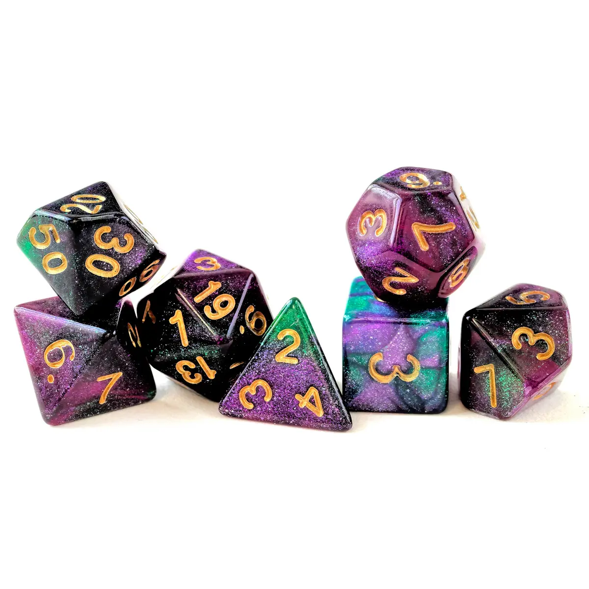 Galaxy Poly Purple, Green /Gold (7)