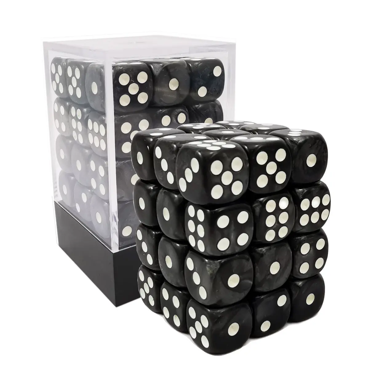 Marble 12mm D6 Black /White (36)