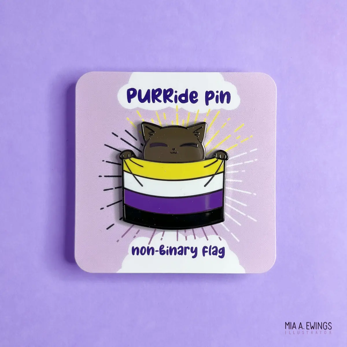 Non-Binary Kitty Pin