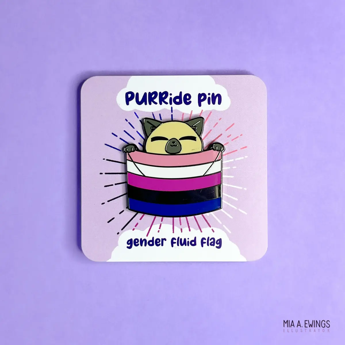 Gender Fluid Kitty Pin